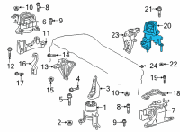 OEM 2021 Lexus ES250 INSULATOR, Engine Mounting Diagram - 12371-F0020