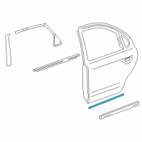 OEM Ford Taurus Side Molding Diagram - 5G1Z-5425556-DAPTM