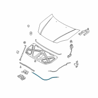 OEM 2007 Kia Rio5 Cable Assembly-Hood Latch Diagram - 811901G100