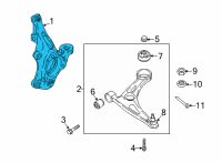 OEM 2022 Kia Niro EV Front Axle Knuckle Right Diagram - 51711K4000