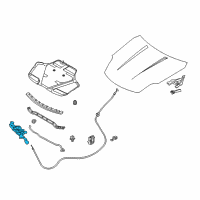 OEM 2004 Infiniti G35 Hood Lock Male Assembly Diagram - 65601-AM800