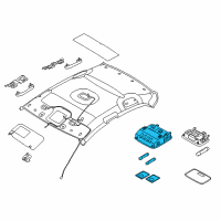 OEM 2016 Hyundai Elantra Overhead Console Lamp Assembly Diagram - 92800-3X550-TX