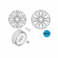 OEM 2017 Nissan Armada Wheel Center Cap Diagram - 40342-5ZM0B