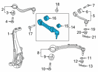 OEM 2015 Hyundai Genesis Lateral Arm Assembly-Front, RH Diagram - 54501-B1500