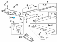 OEM Ford Bronco Visor Bracket Diagram - KB3Z-2104132-AB