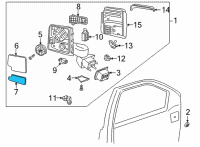 OEM 2022 GMC Sierra 3500 HD Mirror Glass Diagram - 84468913