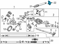 OEM 2022 Ram 1500 Bracket-Damper Diagram - 68462340AB