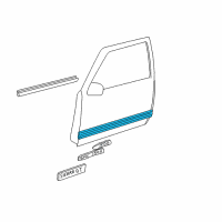 OEM Chevrolet R3500 Molding, Front Side Door Lower Diagram - 15740101