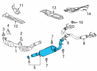 OEM 2021 Chevrolet Suburban Muffler & Pipe Assembly Diagram - 84964236