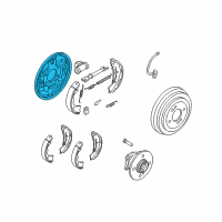 OEM 2006 Kia Rio Rear Brake Back Plate Assembly, Left Diagram - 583551G000