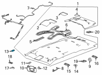 OEM 2022 GMC Yukon XL Sunvisor Support Diagram - 84164380