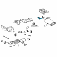 OEM 2021 Toyota Prius AWD-e Muffler & Pipe Hanger Diagram - 17575-37030