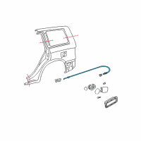 OEM Toyota Highlander Release Cable Diagram - 77035-48060