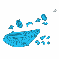 OEM Kia Soul Passenger Side Headlight Assembly Diagram - 92102B2050