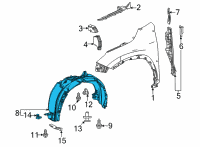 OEM 2022 Lexus NX350 LINER, FR FENDER, RH Diagram - 53875-78040