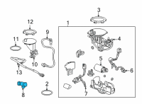 OEM 2011 Lexus GS450h Sensor, Vapor Pressure Diagram - 89461-48020