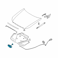 OEM 2006 Infiniti M35 Hood Lock Male Assembly Diagram - 65601-EJ70B