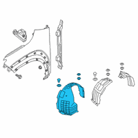 OEM Hyundai Kona Electric Front Wheel Guard Assembly, Right Diagram - 86812-K4000