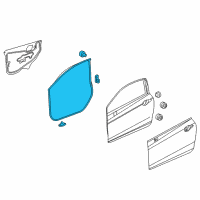 OEM 2015 Honda Civic Weatherstrip, L. FR. Door Diagram - 72350-TS8-A01