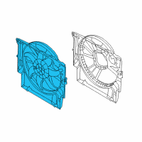 OEM BMW 335i xDrive Radiator Cooling Fan Motor Assembly Diagram - 17-42-8-641-964
