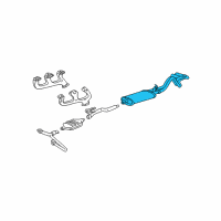 OEM 1996 GMC K3500 Exhaust Muffler Assembly (W/ Exhaust Pipe & Tail Pipe)*Marked Print Diagram - 15734388
