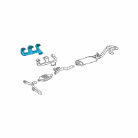 OEM 1988 Chevrolet K2500 Exhaust Manifold Assembly Diagram - 14093658