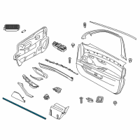 OEM 2015 BMW 528i xDrive Inner Left Window Channel Cover Diagram - 51-33-7-182-277