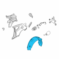 OEM 2012 Hyundai Genesis Coupe Rear Wheel Guard Assembly, Left Diagram - 86821-2M500