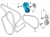 OEM 2018 Chevrolet Express 3500 Serpentine Tensioner Diagram - 12654271