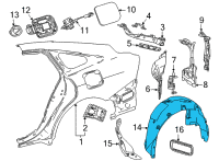 OEM 2022 Toyota Mirai Wheelhouse Liner Diagram - 65637-62020