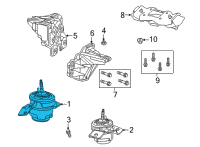 OEM 2021 Jeep Wrangler Support-Engine Mount Diagram - 68480592AB