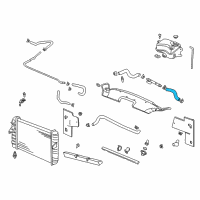 OEM Cadillac DeVille Radiator SURGE TANK Outlet Hose Diagram - 25673138