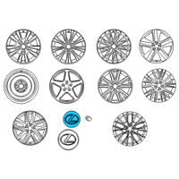 OEM 2017 Lexus GS450h Ornament Sub-Assy, Wheel Hub Diagram - 42603-50370