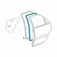 OEM 2003 Lexus RX300 Weatherstrip, Rear Door Opening Trim, RH Diagram - 62331-48010-C0