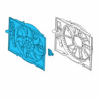 OEM 2008 BMW 550i Engine Cooling Fan Assembly Diagram - 17-42-7-534-911