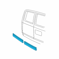 OEM 2000 Chevrolet Astro Molding Asm-Rear Door Lower LH <Use 1C6N*Astral Silve Diagram - 15733483