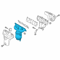 OEM 2017 Kia Sorento Exhaust Manifold Catalytic Assembly, Left Diagram - 285103CLA0