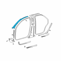 OEM 2000 Toyota Camry Windshield Pillar Trim Diagram - 62210-AA021-B0