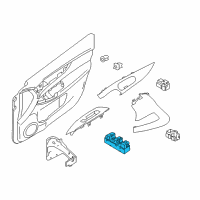 OEM 2015 Nissan Rogue Switch Assy-Power Window, Main Diagram - 25401-4BA5A