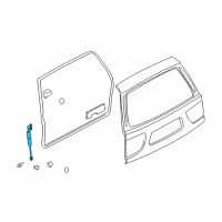 OEM 2002 Nissan Pathfinder Stay Assembly-Back Door Diagram - 90450-1W312