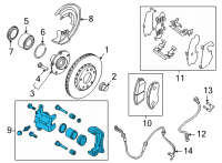 OEM 2020 Nissan Sentra CALIPER ASSY-FRONT RH, W/O PAD & SHIM Diagram - 41001-6LE1A