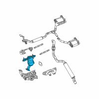 OEM 2007 Chrysler Pacifica Exhaust Manifold And Catalytic Converter Diagram - 4892159AD
