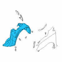 OEM 2016 Nissan Sentra Protector-Front Fender, LH Diagram - 63841-3SH0A
