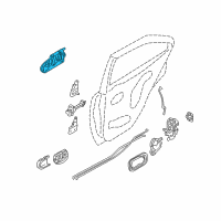 OEM 2001 Nissan Sentra Rear Door Outside Handle Assembly Left Diagram - 82607-6Z604