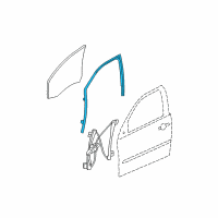 OEM 2004 Chevrolet Malibu Weatherstrip Asm, Front Side Door Window - LH Diagram - 15223299