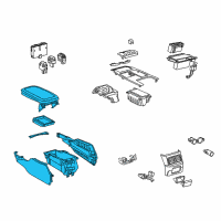 OEM 2011 Lexus GS450h Box Assembly, Console Diagram - 58810-30C22-A2