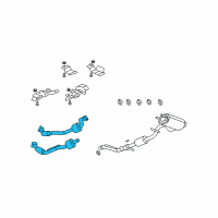 OEM 2010 Hummer H3 3-Way Catalytic Convertor (W/ Exhaust Rear Manifold Pipe) Diagram - 25844505