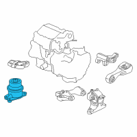 OEM Honda CR-Z Rubber Sub-Assy., Engine Side Mounting Diagram - 50822-SZT-003