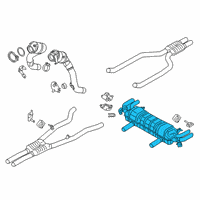 OEM 2021 BMW 750i xDrive REAR MUFFLER WITH EXHAUST FL Diagram - 18-30-8-744-196