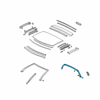 OEM 2000 Acura NSX Weatherstrip, Rear Pillar Diagram - 72330-SL0-T01